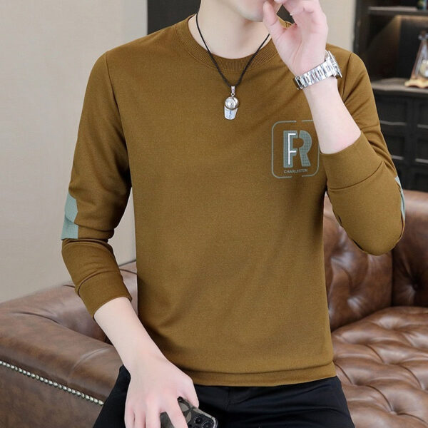 Áo Nỉ Nam UMA MEN Thêu Chữ R Chất Liệu Nỉ Da Cá Mềm Mịn Dài Tay Cổ Tròn Unisex Vá Khủy Tay FSM339