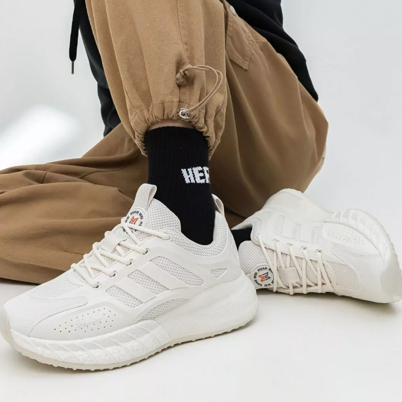Giày Sneaker Nam Trắng đế cao
