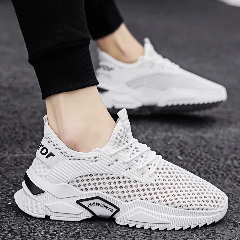 Giày Sneaker Nam Trắng đế cao