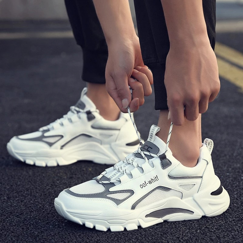 Giày Sneaker Nam Trắng đế cao
