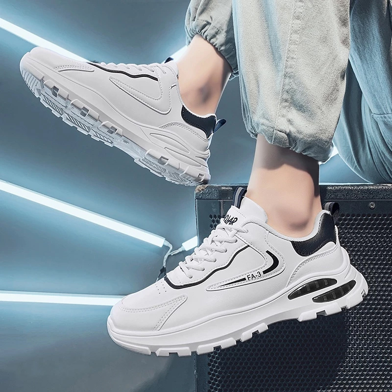 Giày Sneaker Nam Trắng đế cao