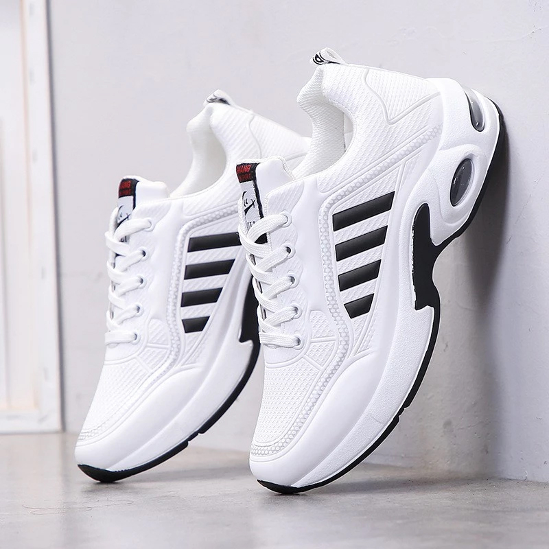 Giày Sneaker Nam Trắng đế cao