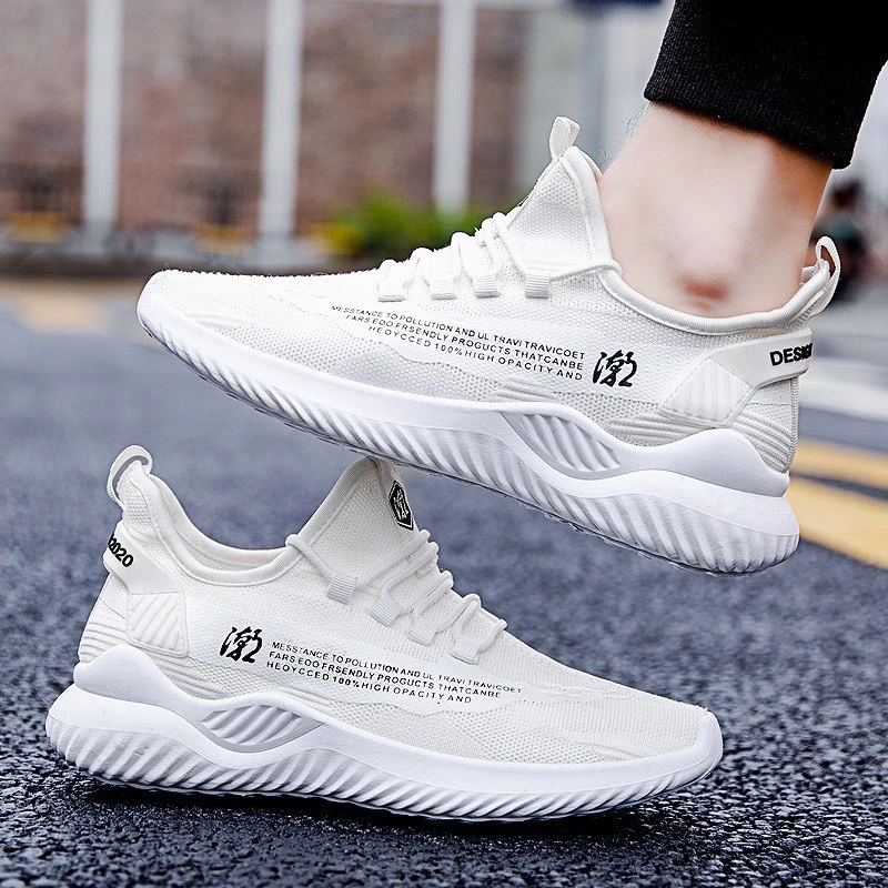 Giày Sneaker Nam Trắng đế cao