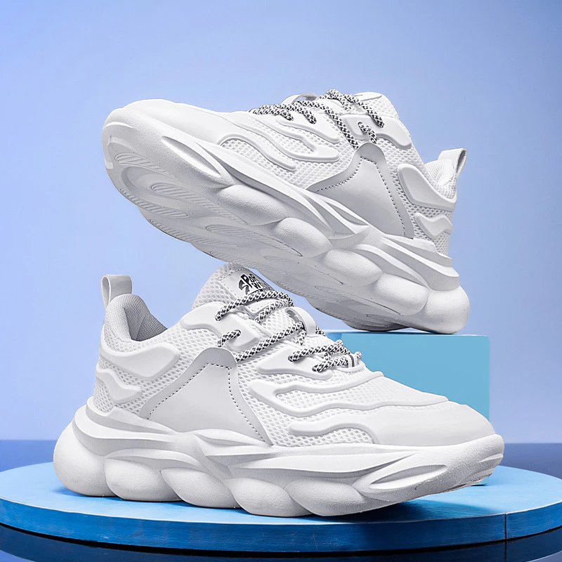 Giày Sneaker Nam Trắng đế cao