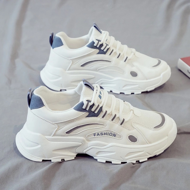 Giày Sneaker Nam Trắng đế cao