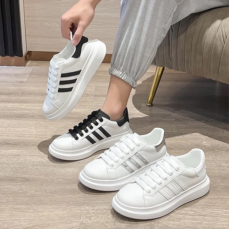 Giày Sneaker Nam Trắng đế cao