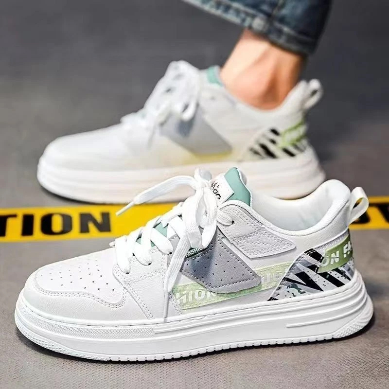 Giày Sneaker Nam Trắng đế cao