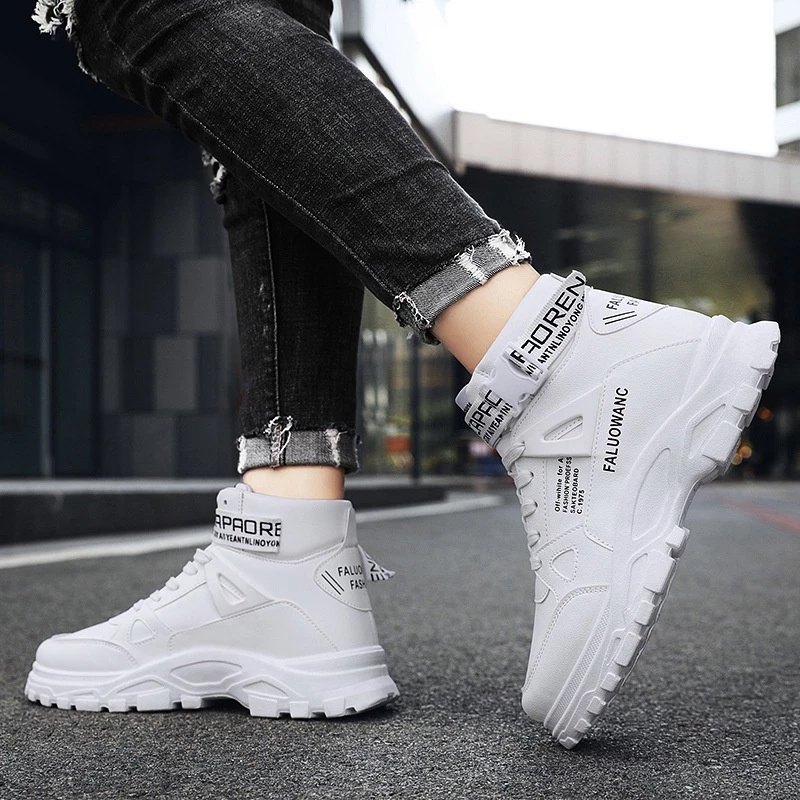 Giày Sneaker Nam Trắng đế cao