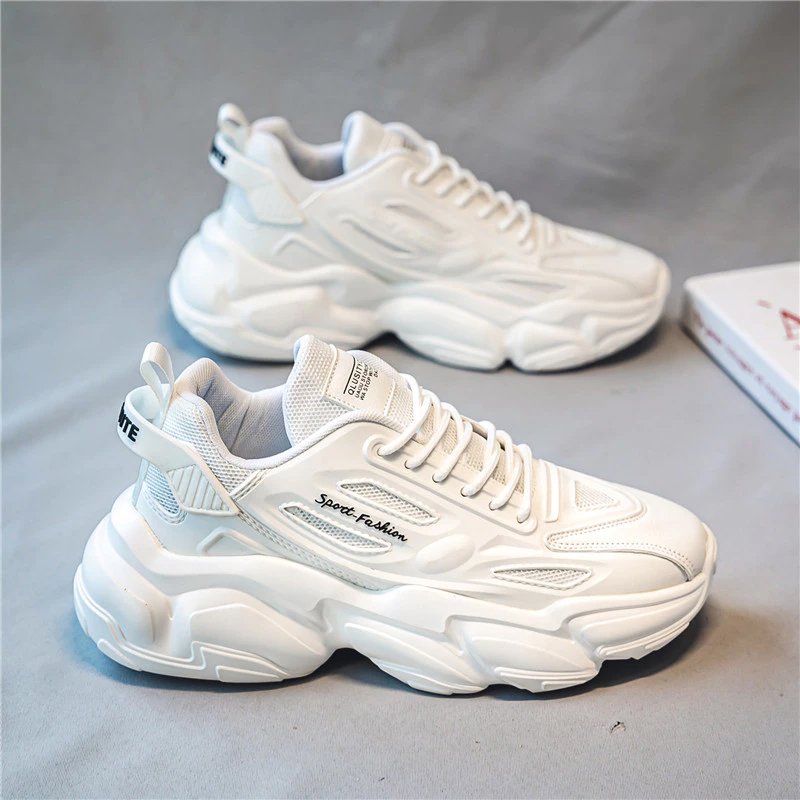 Giày Sneaker Nam Trắng đế cao