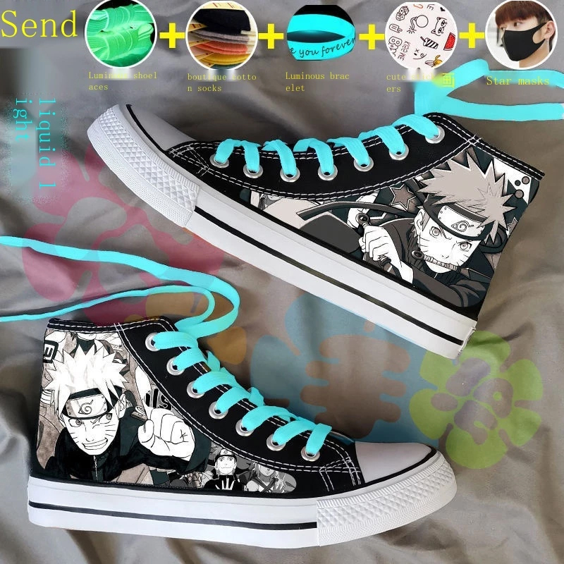 Giày Thể Thao Nam Vải Canvas In Hình Naruto Cá Tính