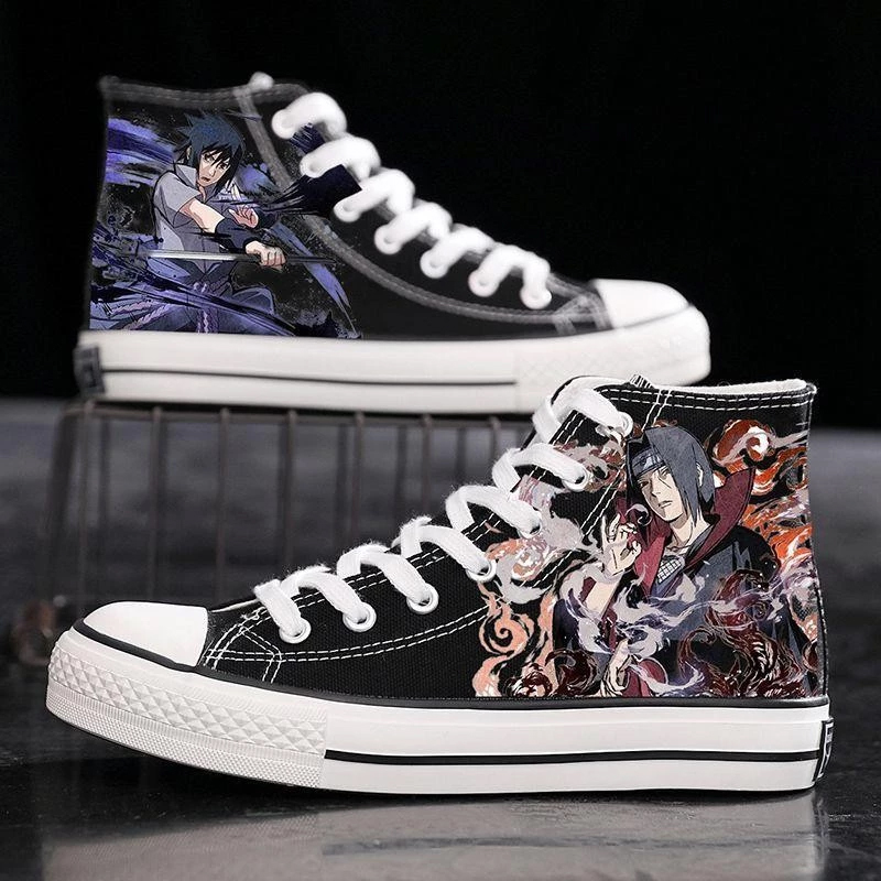 [Bán chạy] Naruto Anime Đồng Thương Hiệu Giày Vải Nam Nữ Cao Cấp Sinh Viên Graffiti Naruto Itachi Giày Thể Thao Cặp Đôi Hợp Thời Trang