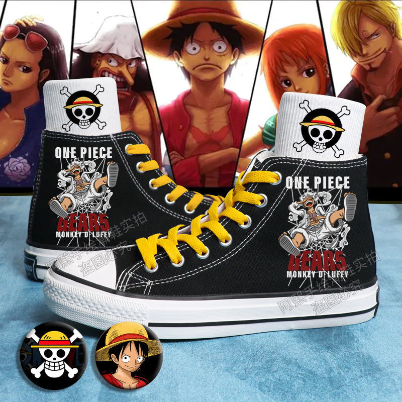 Mùa Thu Phong Cách Mới One Piece One Piece Luffy Sabo Ace Giày Vải Cao Cấp Sinh Viên Phù Hợp Với Giày Thể Thao Đen Hạt 252.16