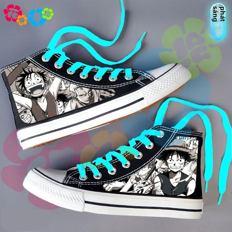 Giày vải cao cổ phát sáng Dragon Ball One Piece Sneaker thể thao thoáng khí phong cách nam nữ