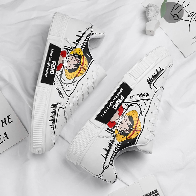 Giày Thời Trang Anime Nam Giày Sneaker ONE PIECE Monkey D.Luffy Trẻ Thoáng Khí Sinh Viên