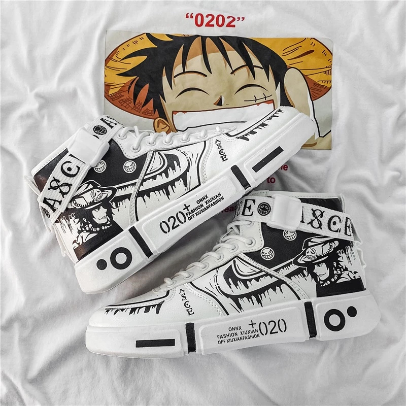 UCMVZO Giày sneaker in họa tiết anime One Piece kiểu dáng thời trang cho nam