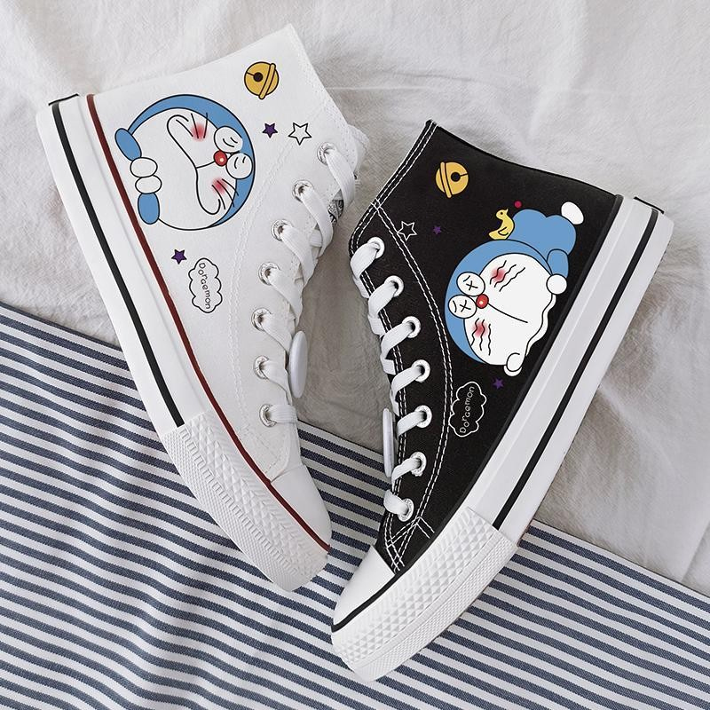 Giày Canvas Cổ Cao Doraemon Unisex – Phong cách Hàn Quốc